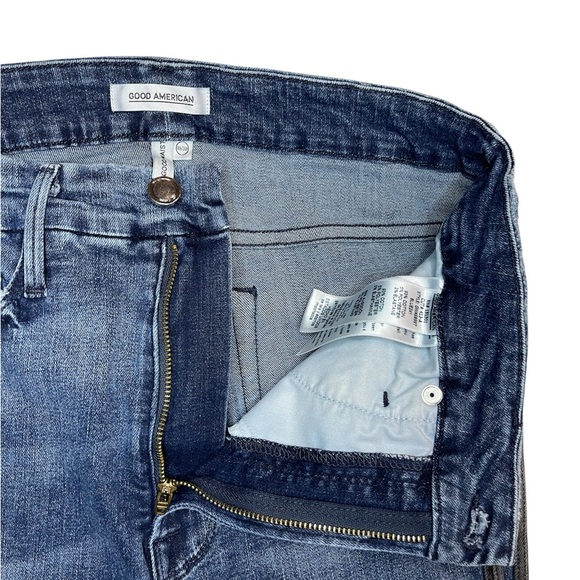 Good American Womens Jeans Good Waist Skinny Dark Wash Tuxedo Stripe Jeans Sz 10 - Picture 4 of 7